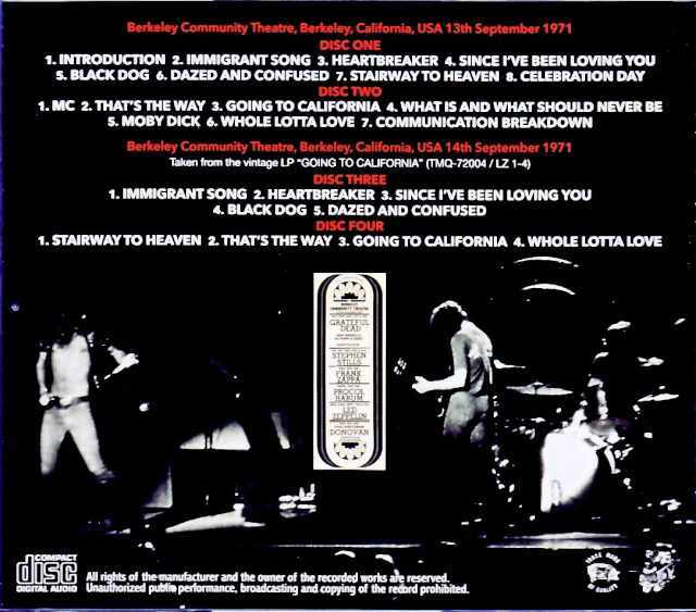 Led Zeppelin レッド・ツェッペリン/CA,USA 1971 2Days Vintage LP Edition