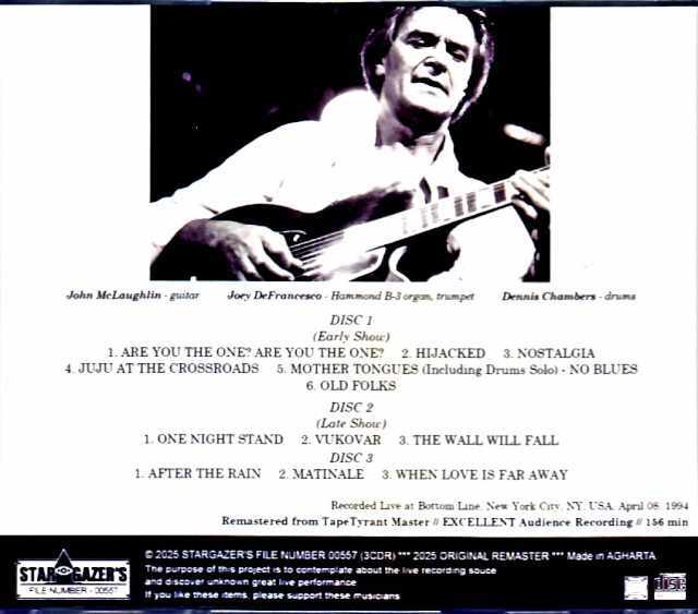 John McLaughlin Free Spirits ジョン・マクラフリン/NY,USA 1994