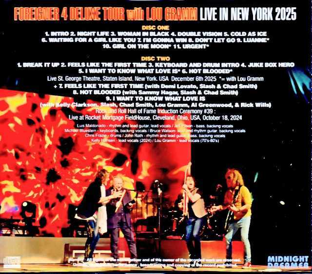 Foreigner フォリナー/NY,USA 2025 Complete & more
