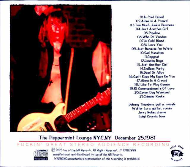 Johnny Thunders and the Heartbreakers ジョニー・サンダース/NY,USA