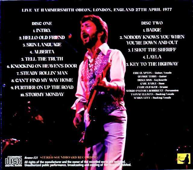 Eric Clapton エリック・クラプトン/London,UK 04.27.1977 Complete