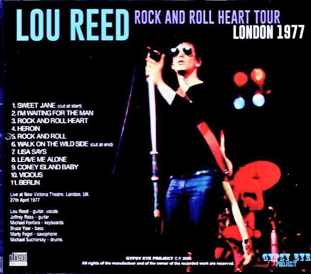 Lou Reed ルー・リード/London,UK 04.27.1977 Soundboard Edition