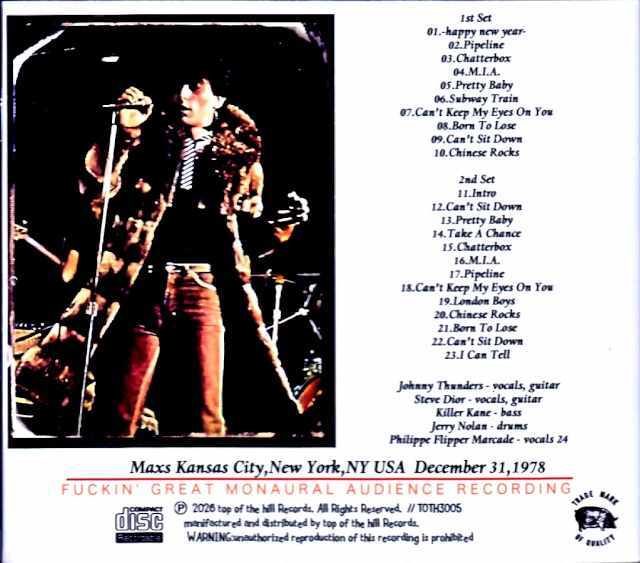 Johnny Thunders and the Delinquents ジョニー・サンダース/NY,USA 1978