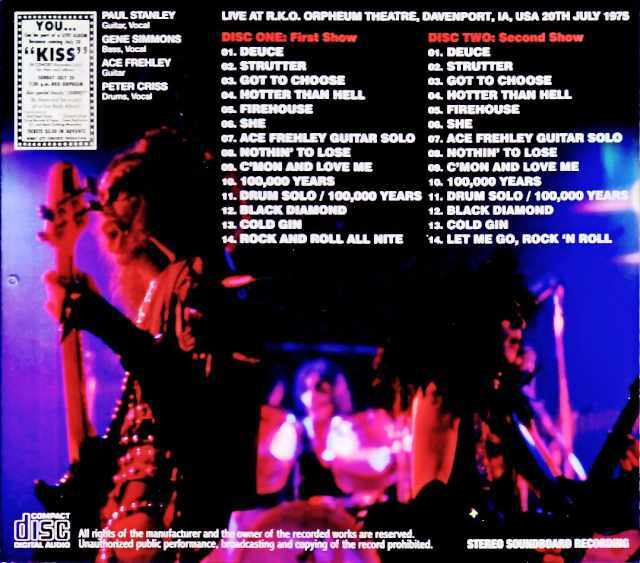Kiss キッス/IA,USA 07.20.1975 2Shows Complete Soundboard Edition