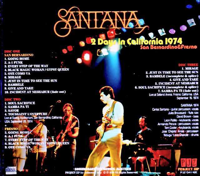 Santana サンタナ/CA,USA 1974 2Days Soundboard Edition