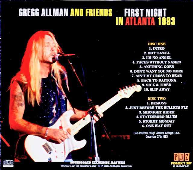 Gregg Allman and Friends グレッグ・オールマン/GA,USA 12.27.1993