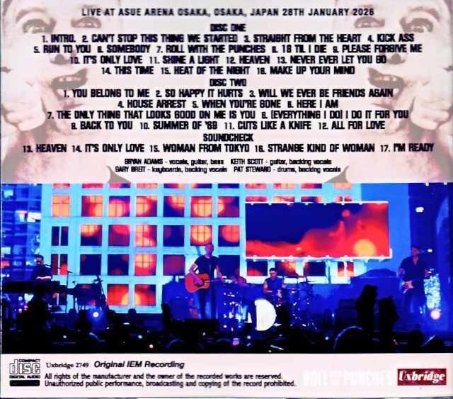Bryan Adams ブライアン・アダムス/Osaka,Japan 01.28.2026 Complete