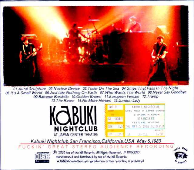 Stranglers ストラングラーズ/CA,USA 05.05.1983