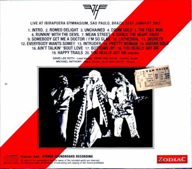 Van Halen ヴァン・ヘイレン/Brazil 01.21.1983 Soundboard Edition