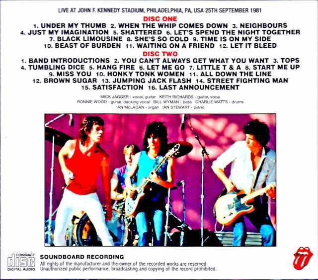 Rolling Stones ローリング・ストーンズ/PA,USA 09.25.1981 Soundboard