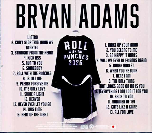 Bryan Adams ブライアン・アダムス/Tokyo,Japan 1.27.2026 Complete