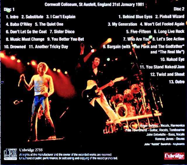 Who,The ザ・フー/England,UK 01.31.1981 Complete