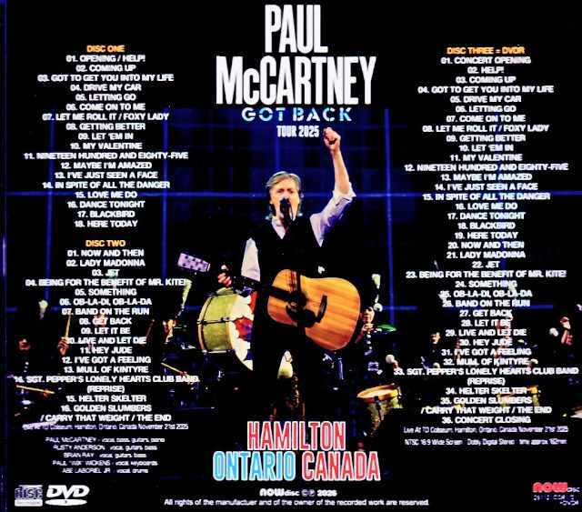 Paul McCartney ポール・マッカートニー/Canada 11.21.2025 S & V Complete