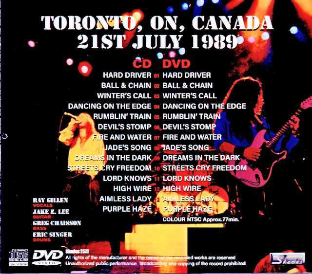 Badlands バッドランズ/Canada 07.21.1989 S & V