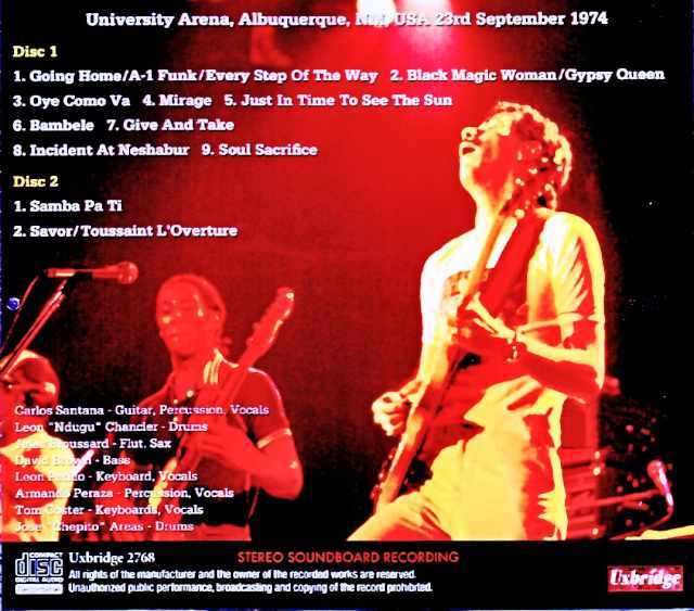 Santana サンタナ/NM,USA 09.23.1974 Soundboard Edition