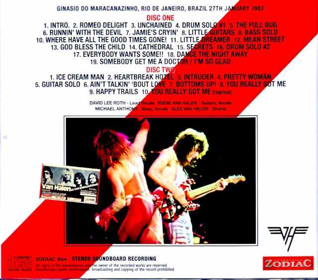 Van Halen ヴァン・ヘイレン/Brazil 01.27.1983 Soundboard Edition