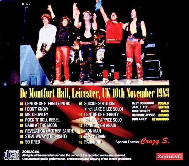Ozzy Osbourne オジー・オズボーン/England,UK 11.10.1983 Complete