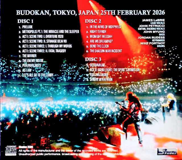 限定版有り　Dream Theater ドリームシアター Dream Theater ドリーム・シアター/Tokyo,Japan 02.25.2026 Complete