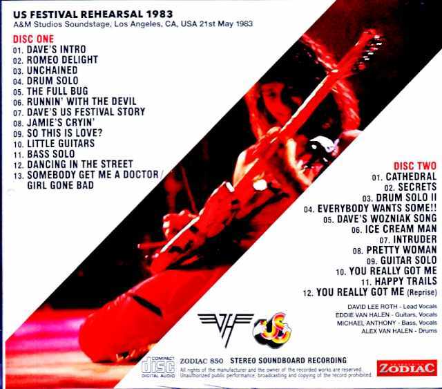 Van Halen ヴァン・ヘイレン/CA,USA Rehearsals 05.21.1983 Soundboard