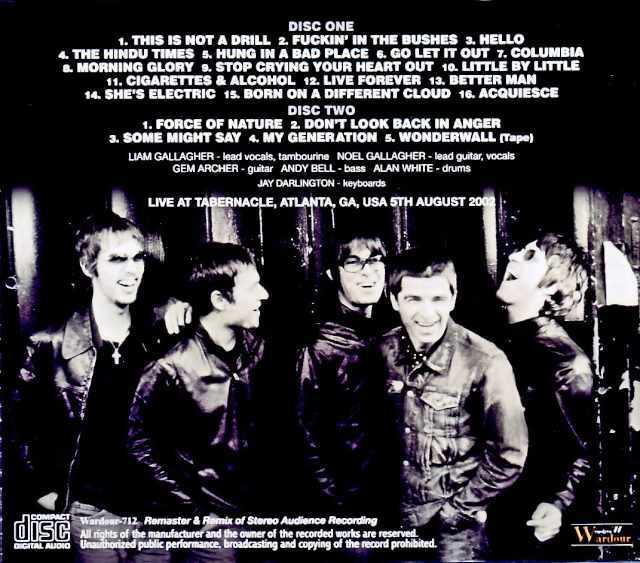 Oasis オアシス/GA,USA 08.05.2002 Complete Remaster & Remix of
