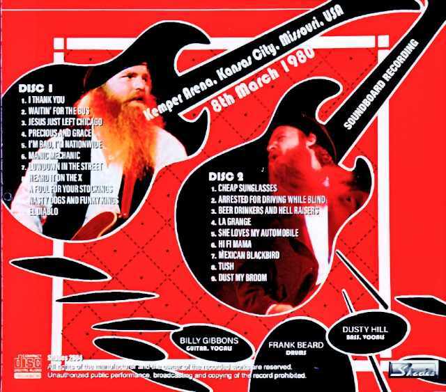 ZZ Top ZZ・トップ/MO,USA 03.08.1980 Soundboard Edition