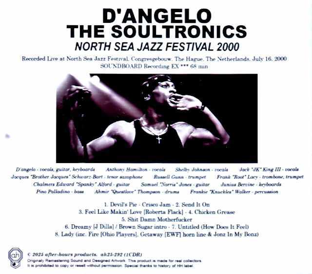 D'Angelo ディアンジェロ/Netherlands 07.16.2000 Complete Soundboard