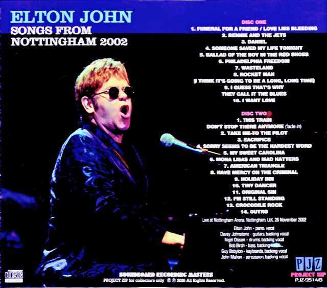 Elton John エルトン・ジョン/England,UK 11.26.2002 Soundboard Edition