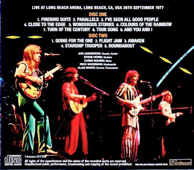 Yes イエス/CA,USA 09.26.1977 Complete Mike Millard Master Tapes