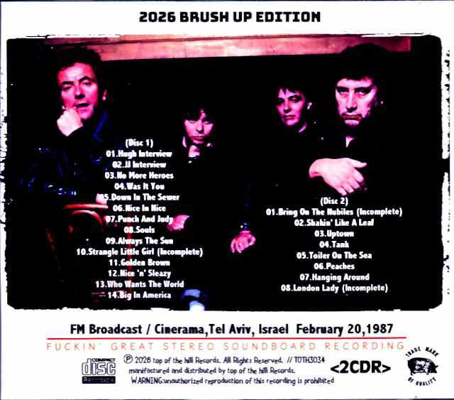 Stranglers ストラングラーズ/Israel 02.20.1987 FM Broadcast Edition