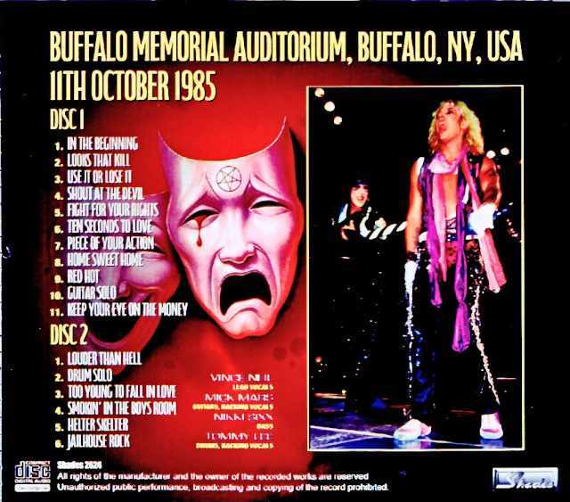 Motley Crue モトリー・クルー/NY,USA 10.11.1985 Complete Original