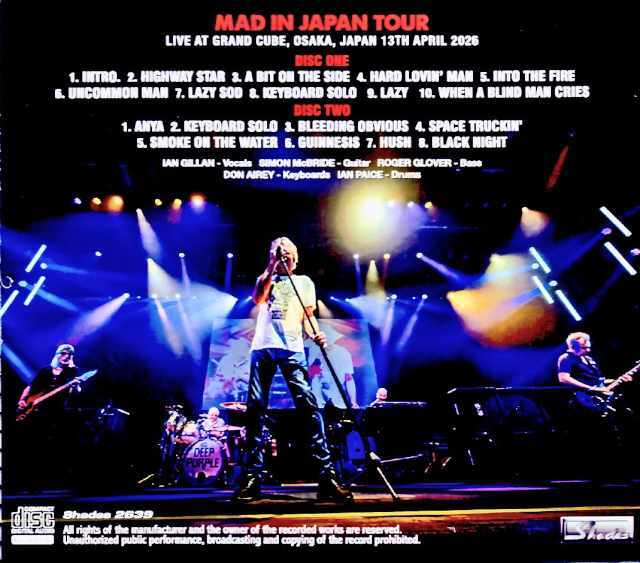 Deep Purple ディープ・パープル/Osaka,Japan 04.13.2026 Complete