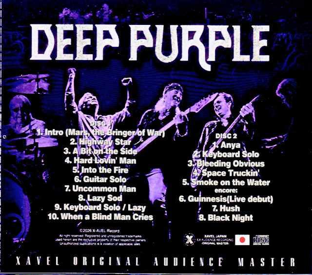 Deep Purple ディープ・パープル/Tokyo,Japan 04.11.2026 Complete