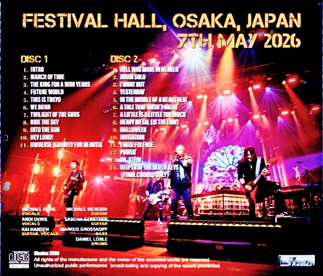 Helloween ハロウィン/Osaka,Japan 05.07.2026 Complete IEM Matrix