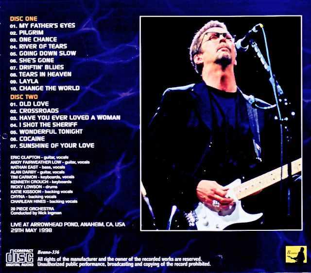 Eric Clapton エリック・クラプトン/CA,USA 05.29.1998 ALD Recording