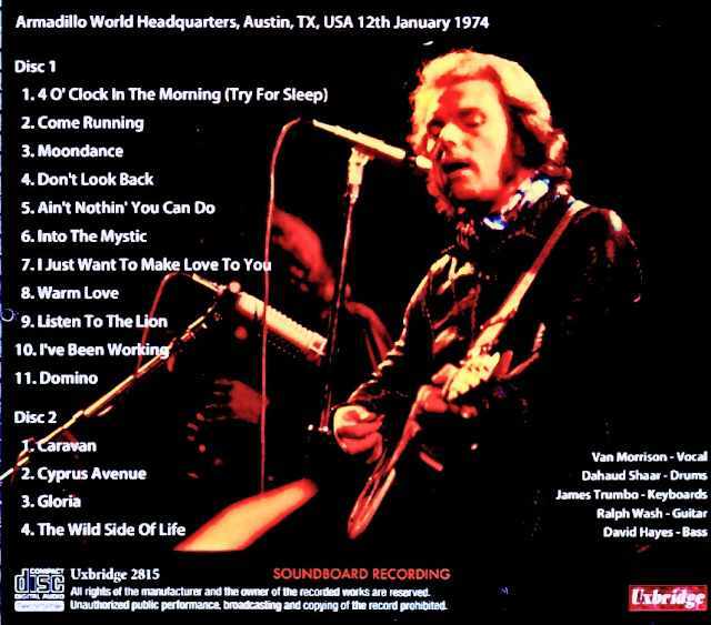 Van Morrison ヴァン・モリソン/TX,USA 01.12.1974 Soundboard Edition