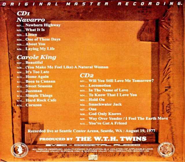 Carole King キャロル・キング/夏の思い出 WA,USA 1977 Complete