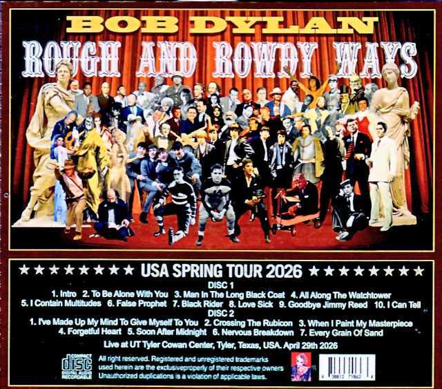 Bob Dylan ボブ・ディラン/TX,USA 04.29.2026 Complete