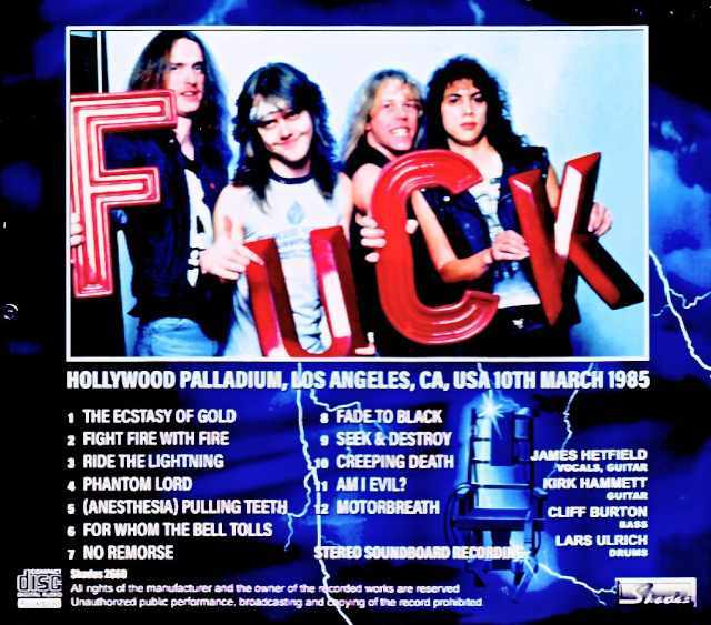 Metallica メタリカ/CA,USA 03.10.1985 Soundboard Edition