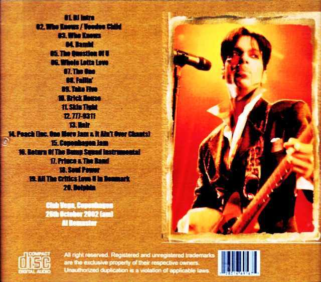 Prince and the New Power Generation プリンス/Denmark 10.26.2002 AI