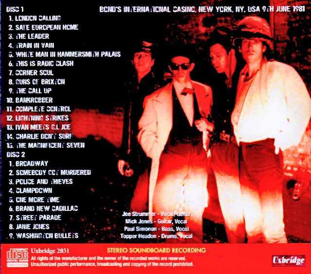 Clash クラッシュ/NY,USA 06.09.1981 Complete Soundboard Edition