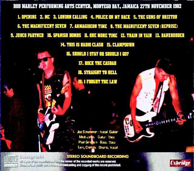 Clash クラッシュ/Jamaica 11.27.1982 Soundboard Edition