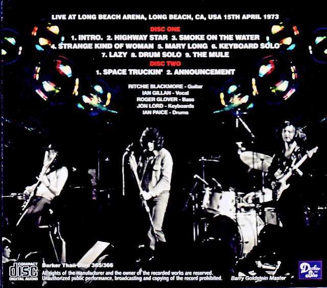 Deep Purple ディープ・パープル/CA,USA 04.15.1973 Barry Goldstein