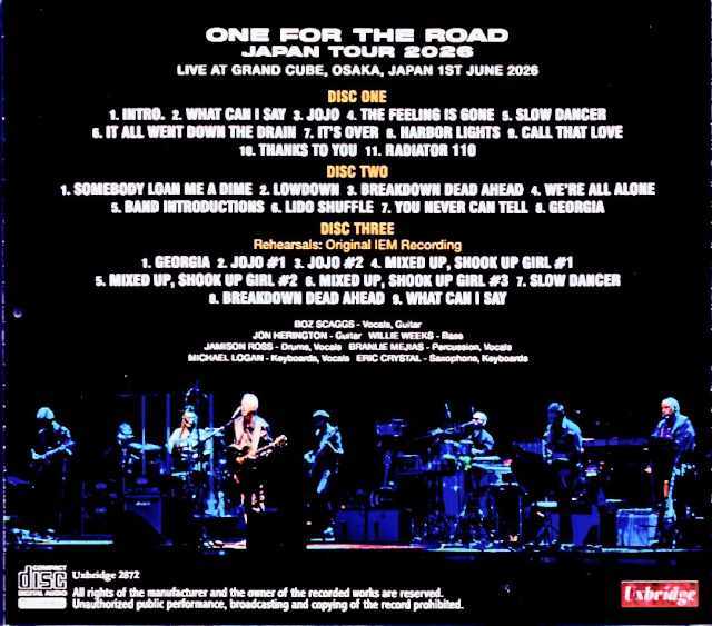 Boz Scaggs ボズ・スギャッグス/Osaka,Japan 2026 Complete & more