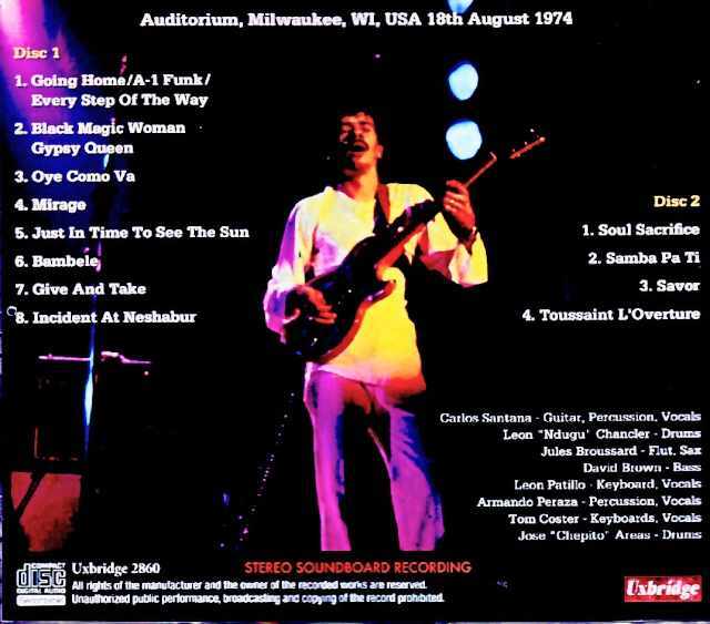 Santana サンタナ/WI,USA 08.18.1974 Soundboard Edition