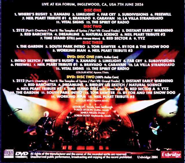 Rush ラッシュ/CA,USA 06.07.2026 Complete & more