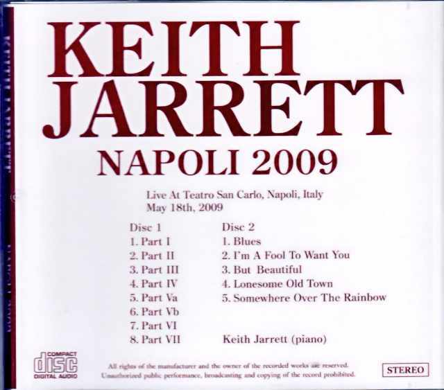 Keith Jarrett キース・ジャレット/Italy 05.18.2009