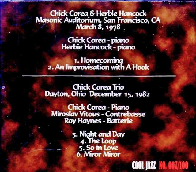Chick Corea Herbie Hancock チック・コリア ハービー・ハンコック/CA