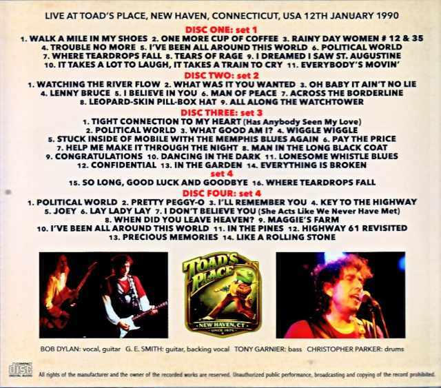 Bob Dylan ボブ・ディラン/CT,USA 1990 Complete Upgrade