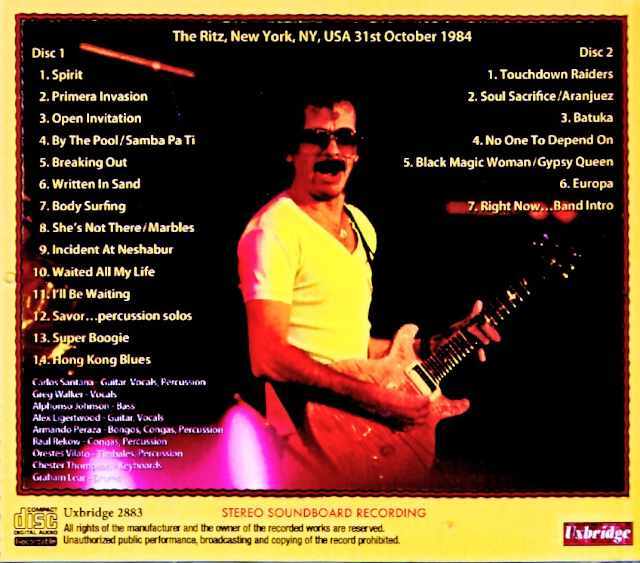 Santana サンタナ/NY,USA 10.31.1984 Complete Soundboard Edition