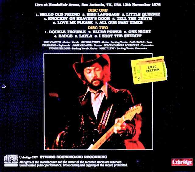 Eric Clapton エリック・クラプトン/TX,USA 11.12.1976 Soundboard Edition